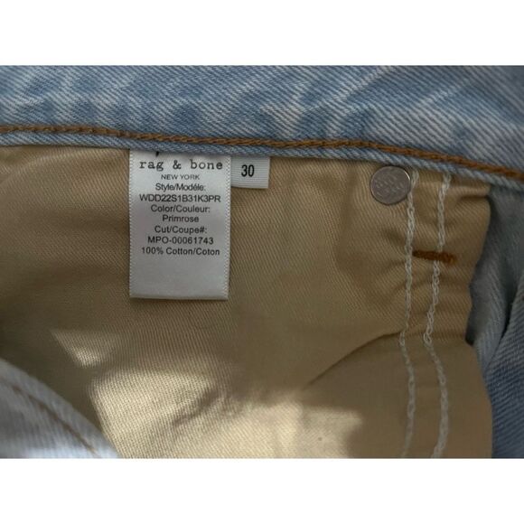 RAG & BONE Women’s High Rise Raw Hem Denim Mini Skirt In Primrose, SZ 30 - Picture 6 of 12